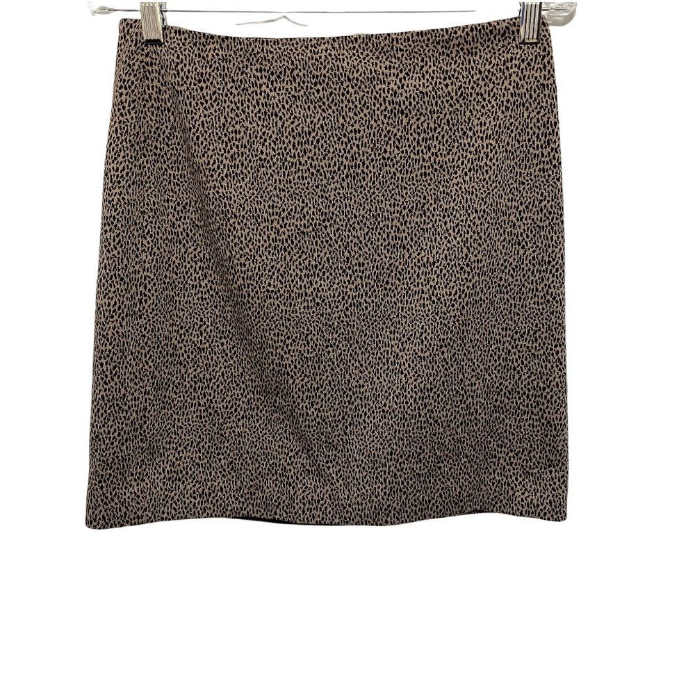 Tahari Animal Print Back Zip Pencil Mini Skirt